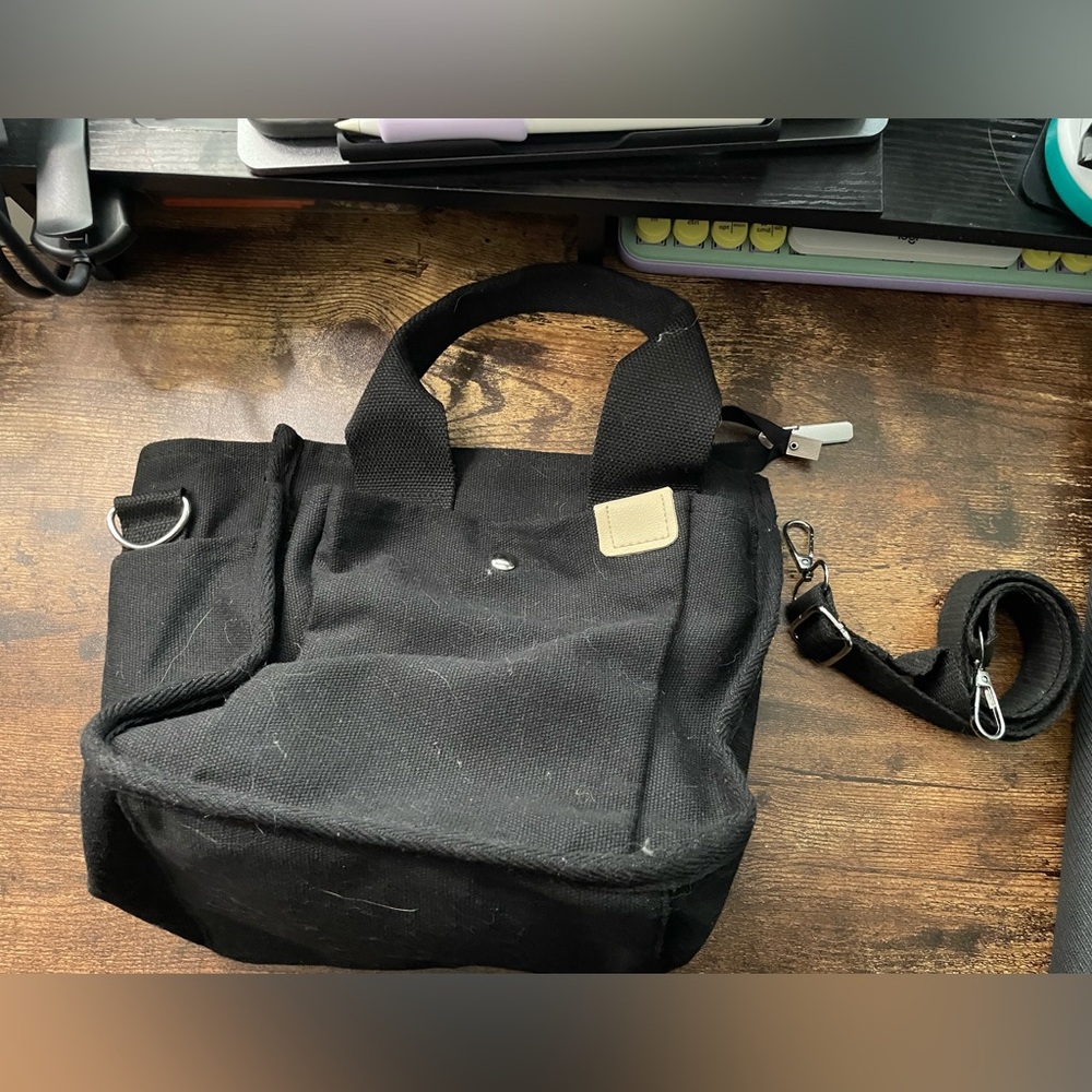 Black cloth tote bag